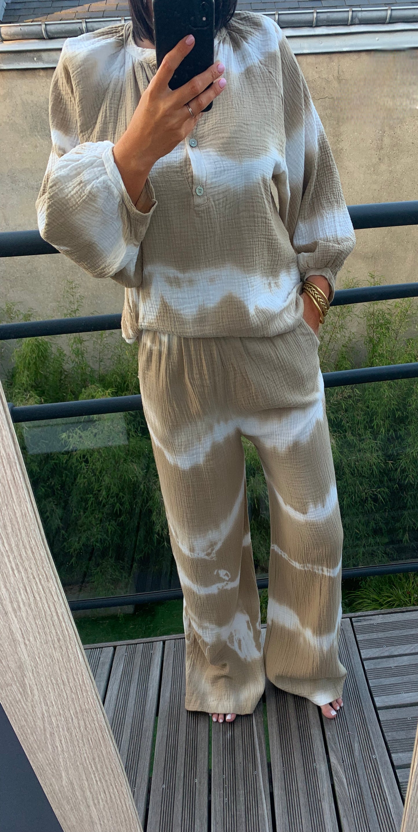 Ensemble Tie and Dye Beige
